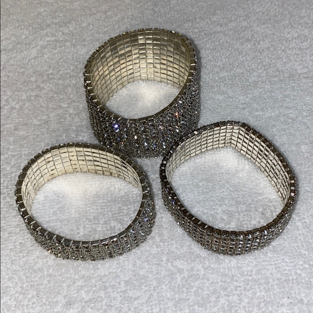 3 Piece Rhinestone Bracelets - Picture 3 of 4
